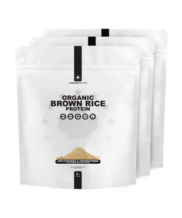 Canadian Protein Organic Brown Rice Protein Powder with 24g of Protein | 6 kg of Unflavoured Vegan Low Carb Slow Release Workout Recovery Protein Shake Organic Brown Rice Protein 6 kg