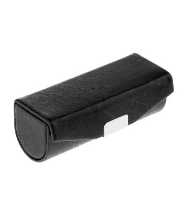 Milageto PU Leather Lipstick Case Holder with Mirror & Magnetic Closure - Stylish Black Cosmetic Organizer for Travel - Buy Online on GoSupps.com