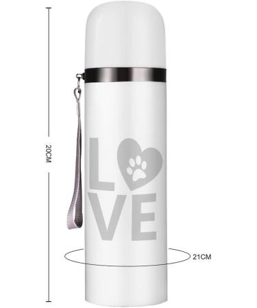 Love Paw Print In Heart Insulated Water Bottle 19 OZ Stainless Steel Travel Mug For Drink Sports Camping Hiking Outdoors - Buy Online on GoSupps.com