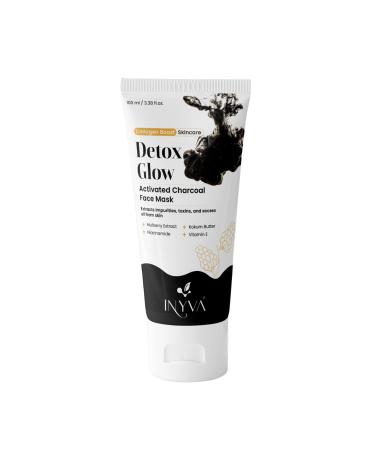 DetoxGlow Activated Charcoal Face Mask | With Mulberry Extract Niacinamide Kokum Butter & Vitamin E | Deep Cleansing & Brightening | Hydrates & Nourishes Skin | For All Skin Types - 3.38 Oz