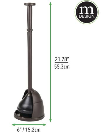 mDesign Hyde Collection Bronze Toilet Plunger Set with Compact Storage Holder - 2 Pack - Buy Online on GoSupps.com