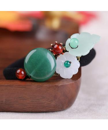 Beaupretty Antique Chinese Style Jade Hair Tie - Elastic Ponytail Holder for Women and Girls - Buy Online on GoSupps.com