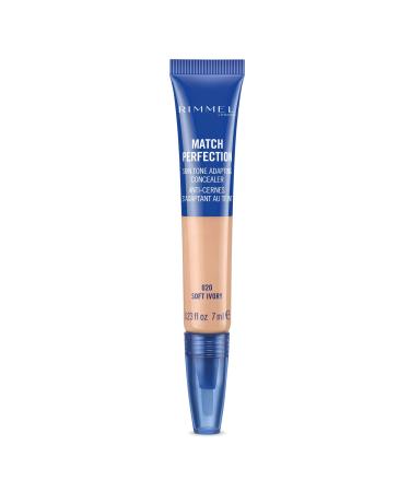 Rimmel London Match Perfection Light Coverage Blendable Liquid Concealer 020 Soft Ivory 7 ml 7 ml (Pack of 1) Soft Ivory