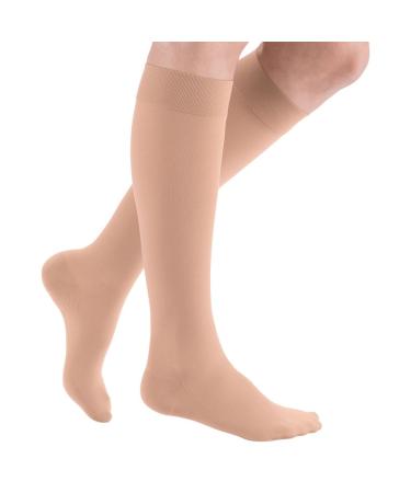 Medi Medive Plus compression knee socks unisex |Medical compression stockings CCL2 for women and men |Caramel |Size III |closedTime |short