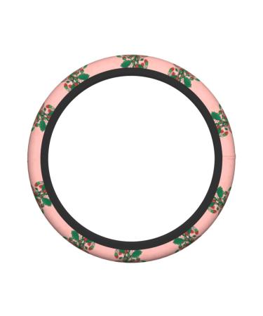 Yyhhaofa Neoprene Steering Wheel Cover - Durable Slip Resistant Easy to Install - Fits Most Cars Suvs Sunflower Seeds and Strawberries Printing