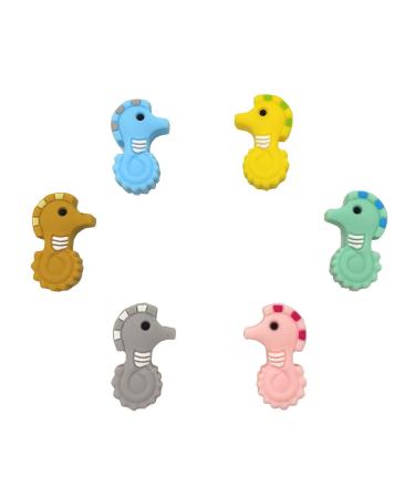 Mini Cute Silicone Hippocampus Beads for DIY Mom Necklace Making - 6pcs (Mix Color) - Buy Online on GoSupps.com