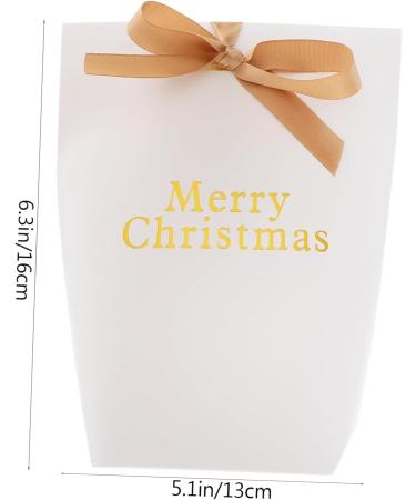 SEWOART Paper Bag 10 Pcs Christmas Bag Boxes Holiday Treat Bags Candy Storage Bag Bronzing Storage Bags Treat Bag 16X13X5.5CM White - Buy Online on GoSupps.com