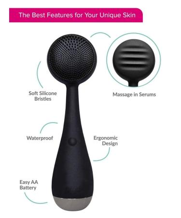 PMD Clean - Smart Face Cleaning Device | Waterproof SonicGlow Brush & Anti-Aging Massager | Lift Firm & Tone Skin - Black - Buy Online on GoSupps.com