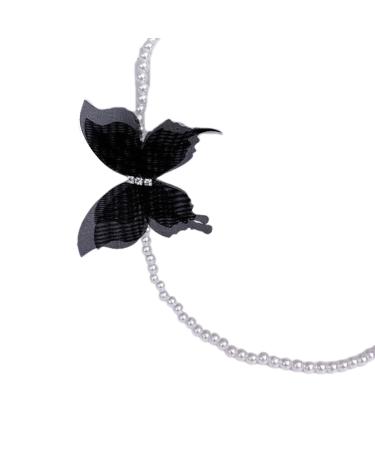Oralgo's stylish black butterfly necklace with pendant fashion jewelry imitation pearls and pearls necklace suitable for every occasion imitation pearls mesh butterflies rhinestones