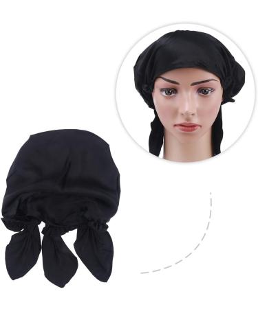 Frcolor Mulberry silk sleeping cap long hair bonnet night hair bonnet hat for women girls(Black) - Buy Online on GoSupps.com