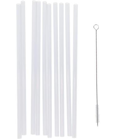 MonkeyJack 10 Pieces Reusable Clear Hard Plastic Drinking Straws+1 Piece Cleaning Brush for Mason Jar and Tumblers Home Party Tableware - Buy Online on GoSupps.com