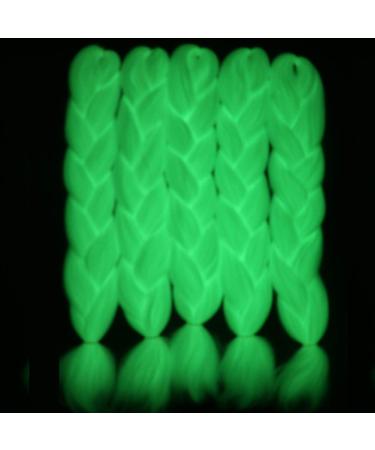 White Kanekalon Box Braids Hair Extensions - Glowing & Shining Jumbo Braids - Fluorescent Light in Darkness - 5pcs - Buy Online on GoSupps.com