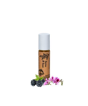 ADK Berries & Roses Botanical Perfume Roller .33 oz (10 mL) Natural Hypoallergenic & Clean Perfume for Women & Men with Notes of Blackberry Green Herb Rose Musk & Cedarwood 0.33 Ounce (10 mL)