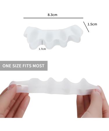 Silicone Toe Separators (2 Pair) - Toe Straighteners and Spacers for Curled, Overlapping Toes - Toe Stretcher for Toe Relaxation and Relief - Transparent Color - Buy Online on GoSupps.com