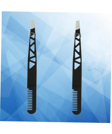 Healeeved Eyebrow Tweezers Set - 6 Dual Use Makeup Tools & Accessories for Perfect Brows | 3 Black Tweezers 10x1cm - Buy Online on GoSupps.com