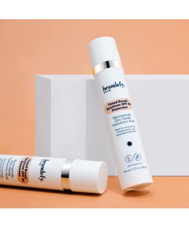 Brandefy Tinted SPF 46 Face Sunscreen | Mineral-Based Sheer Broad Spectrum Sunscreen for Sensitive and Acne-Prone Skin | Clear Zinc Oxide | 2.2 oz Pump - Buy Online on GoSupps.com