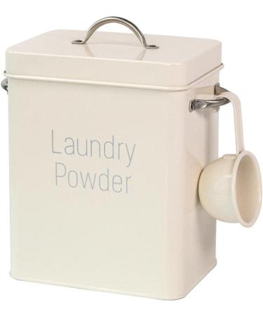 Mental Washing Powder Storage Box Laundry Powder Tin with Scoop Airtight Lid & Handles Perfect for Eco Friendly Powder Laundry Detergent (Three Colors) Beige - Buy Online on GoSupps.com