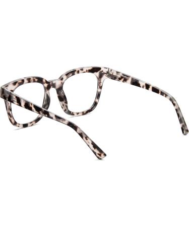 Kokobin Oversized Anti-Blue Light Reading Glasses for Women - Stylish Gray Leopard Square Frame (3.5 Diopters) | Fashionable Computer Glasses - Buy Online on GoSupps.com