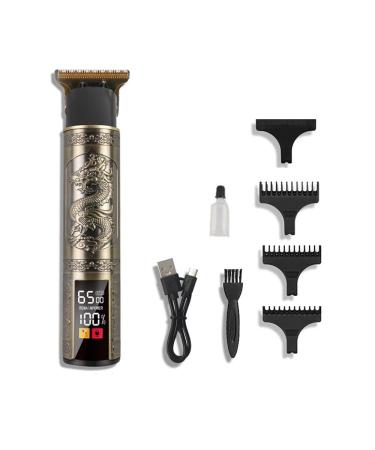 Razors T9 Hair Clipper Electric Clipper Hairdressing USB Electric Three-Speed Speed Adjustment Large-Screen Power Display Metal Shaver Dragon