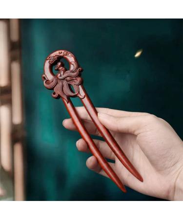 CHOISBEING Large Wooden Hair Fork for Long and Thick Hair - Nine-tailed Fox Design Hair Stick for Women - Buy Online on GoSupps.com