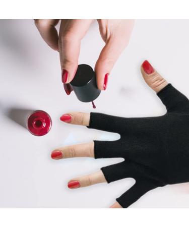 UV Glove Gel Manicures Glove UV Protection Gloves Polish Nail Drye Anti UV Fingerless Gloves 1Pair Black uv protection gloves - Buy Online on GoSupps.com