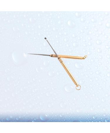 DOITOOL Earwax Removal Tool 2Pcs Titanium Toothpick Ear Spoon - Waterproof Ear Pick for Home Dinner - Golden - Buy Online on GoSupps.com