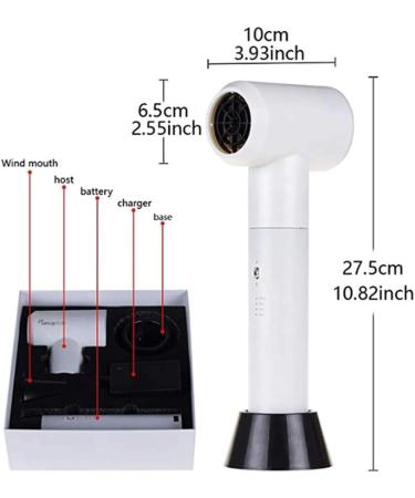 Cordless Hair Dryer - Rechargeable Wireless Hair Dryer with Hot Air and Cold Air Blow for Kids Summer Indoor and Outdoor Travel - 400W - Buy Online on GoSupps.com