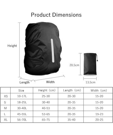 LAMA 2 Pack Waterproof Backpack Rain Cover - Reflective Rucksack Protector for Outdoor Activities | Black Medium - Buy Online on GoSupps.com