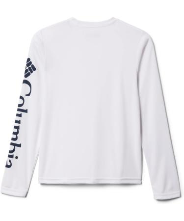 Columbia Boys' Long Sleeve Tee - White/Collegiate Navy, Size Large - Buy Online on GoSupps.com