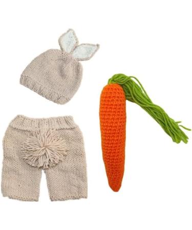 Newborn Baby Bunny Hat and Radish Photo Props Set for Adorable Easter Costume Style - Buy Online on GoSupps.com