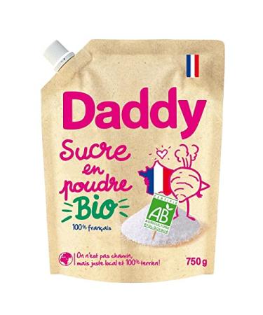 DADDY Organic Sugar Powder Doypack 750 g – Pack of 4 – Sold as a Set