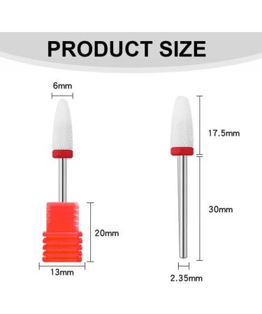 JOCXZI Ceramic Nail Drill Set Premium Ceramic Bits Set Ceramic Nail Drill Electric Nail Cutter Bits Setm Ceramic Bits in Corn Shape for Manicure Pedicure Cuticle Home Use 5 Pieces - Buy Online on GoSupps.com