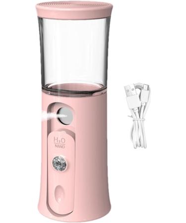Nano Facial Mister Cordless Portable Facial Mister - 30ml Visual Water Tank Cordless Handheld Mister Handy Nano Mister with Colorful Light for Face Hydrating Skin Care Daily Makeup Pink - Buy Online on GoSupps.com