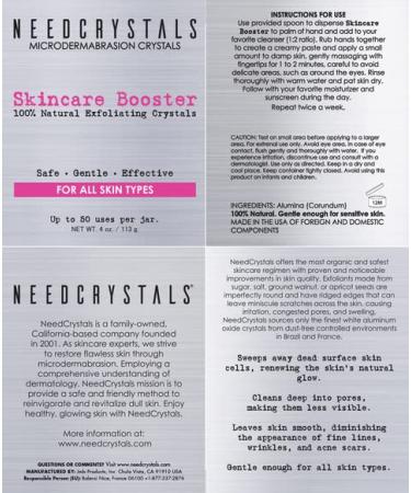 NeedCrystals Microdermabrasion Crystals 4 oz - Natural DIY Facial Scrub for Skin Texture, Scars, Blackheads, Wrinkles - Exfoliating Face Scrub 4 Ounce - Buy Online on GoSupps.com