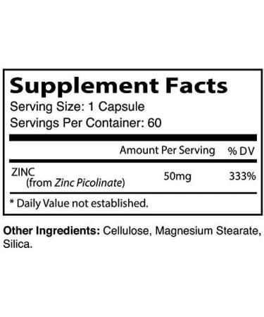 Zinc Supplements 50mg Picolinate - Chelated Zink Vitamins for Kids & Adults | Immune Support Capsules & Chewable Tablets - Buy Online on GoSupps.com