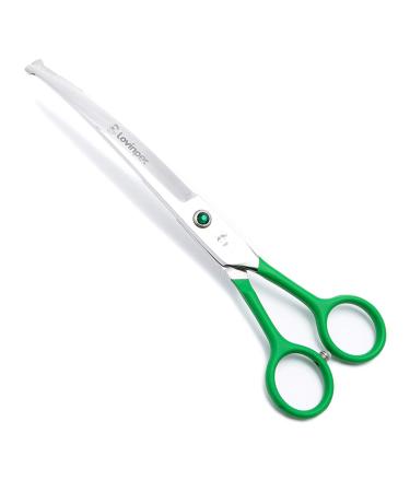 LovinPet Pet 7" Curved Scissor Right/Left-Handed Pet Round-Tip Grooming Stainless Steel Safety Trimming Shears for Dogs and Cats (Easy use Curved Scissor)