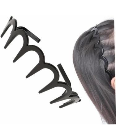 Wavy Hairhoop Unisex Wavy Headband Black Spring Wavy Metal Hair Band with Long Teeth Hairhoop Sports Headband Headwear Accessories Black 1pc Wavy Metal Hair Band - Buy Online on GoSupps.com