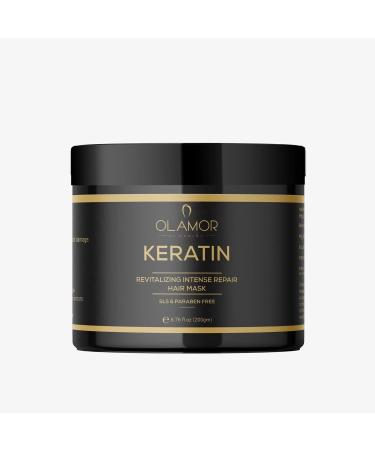 Premium Keratin Revitalizing Intense Repair Mask Dry Damaged Hair Provides Deep Conditioning & Strength Softens Shine All Hair Types Sulfate Paraben Free- 200 gm