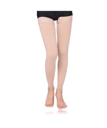 Thigh High Compression Stockings Women 30-40mmHg Sleeve Footless Socks Varicose Small (1 Pair) Footless/Skin color