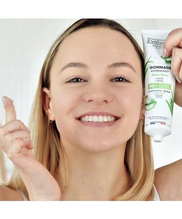 EVOLUDERM - Aloe Vera Moisturizing Scrub - 150 ml - 96% Natural Origin - Vegan - Made in France - Pack of 2 x 150 ml - Buy Online on GoSupps.com