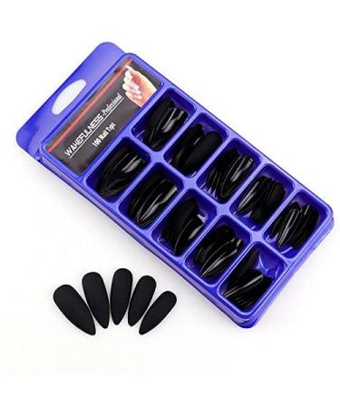 100 Stiletto Press-On Tips | Black Matte Full Cover Nails | Quick Nail Extensions by Click-It Nails - Buy Online on GoSupps.com