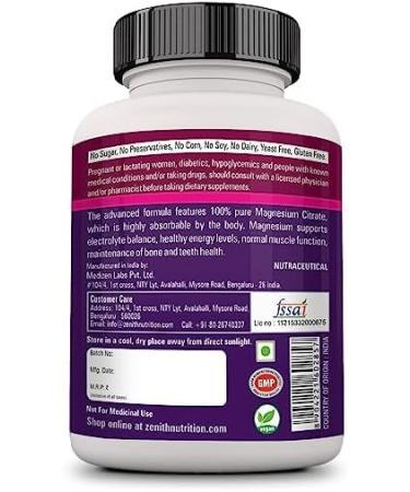 Mag Citrate 330mg 60 Veg Capsules | Heart, Muscle & Nerve Support - Buy Online on GoSupps.com