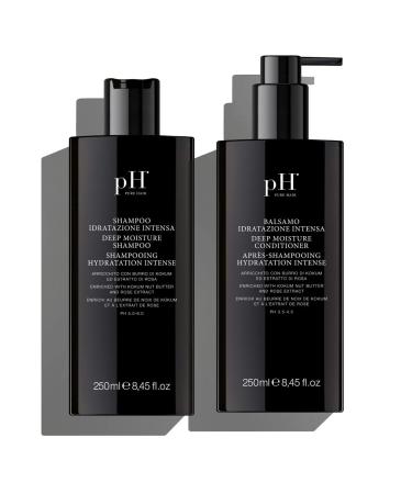 pH Labs Deep Moisture Shampoo and Conditioner Set - Hydrating and Moisturizing Shampoo and Conditioner - Dry Hair - Enriched with Kokum Nut Butter and Rose Extract (8.45 oz each)