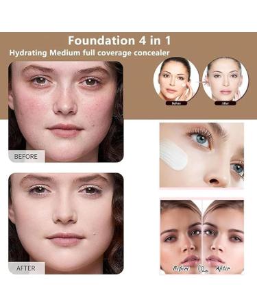  1/2/3Pcs 4 In 1 Foundation Liquid Moisturizing Medium Full Coverage Concealer Biomimic Foundation 4 In 1 - Light Spectrum Forever Bloom Biomimic Foundation Long Lasting Waterproof - Makeup 30ML/1FL.OZ (1Count (Pack of 1)) - Buy Online on GoSupps.com
