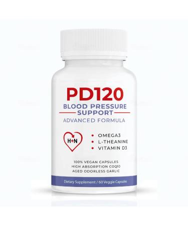PD120  Natural High Blood Pressure Supplements  Odorless Black Garlic Extract  High Blood Pressure Supplement Pills  Lower Blood Pressure  60 Caps Pack of 1
