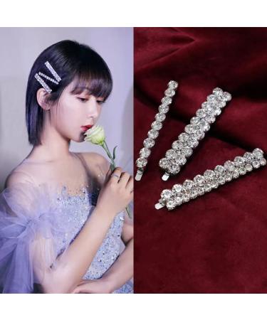 6PCS Silver Rhinestone Hair Clips - Sparkly Hairpins for Women | Luxury Hair Accessories for Party, Wedding & Daily Wear - Buy Online on GoSupps.com