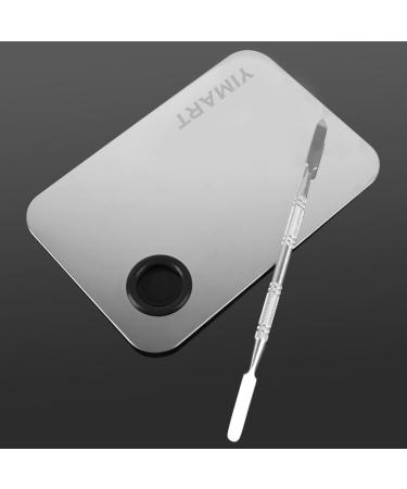 Yimart Stainless Steel Cosmetic Makeup Mixing Palette with Spatula - Professional Grade Beauty Tool - Buy Online on GoSupps.com
