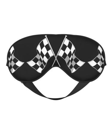 Sleep Mask Eye for Women Men Reusable Soft Blackout Eye Masks Covers for Night Better Sleep Travel Camping Road Trip Essentials Gifts for Him Her - Black White Formula Checkered Flags Pattern