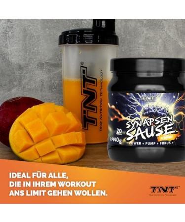 TNT SYNAPSENSAUS Mango 440g - Pre-Workout Booster | Fitness & Bodybuilding Supplement with L-Citrulline Caffeine & Guarana | Made in Germany 20 Portions - Buy Online on GoSupps.com