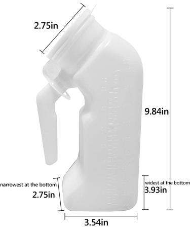 UNLICON 1000ml Portable Male Urinals for Elderly Men - Pack of 2 | Spill Proof Urine Bottles with Lid for Car Travel & Incontinence - Buy Online on GoSupps.com